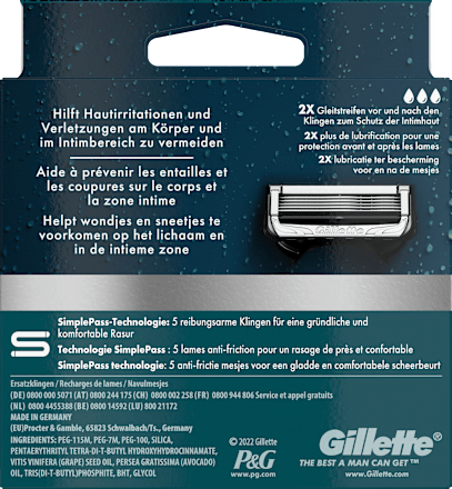 Rasierklingen, Intimate, 6 St Gillette INTIMATE
