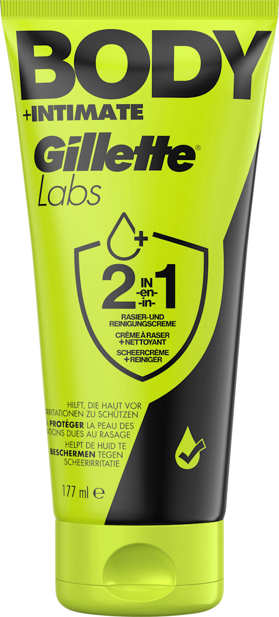 Gillette Rasier- & Reinigungscreme, Labs Body & Intimate, 177 ml