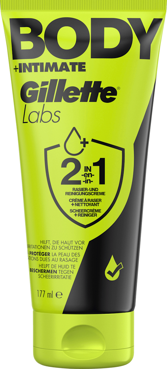 Gillette Rasier- & Reinigungscreme, Labs Body & Intimate, 177 ml