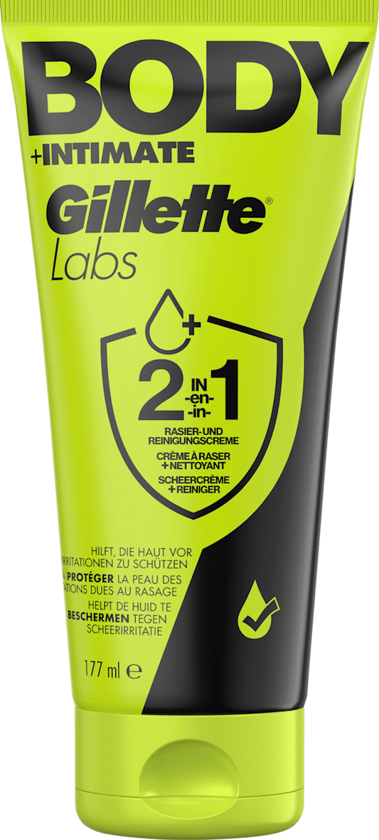 Gillette Crème à raser & nettoyante, Labs Body & Intimate, 177 ml