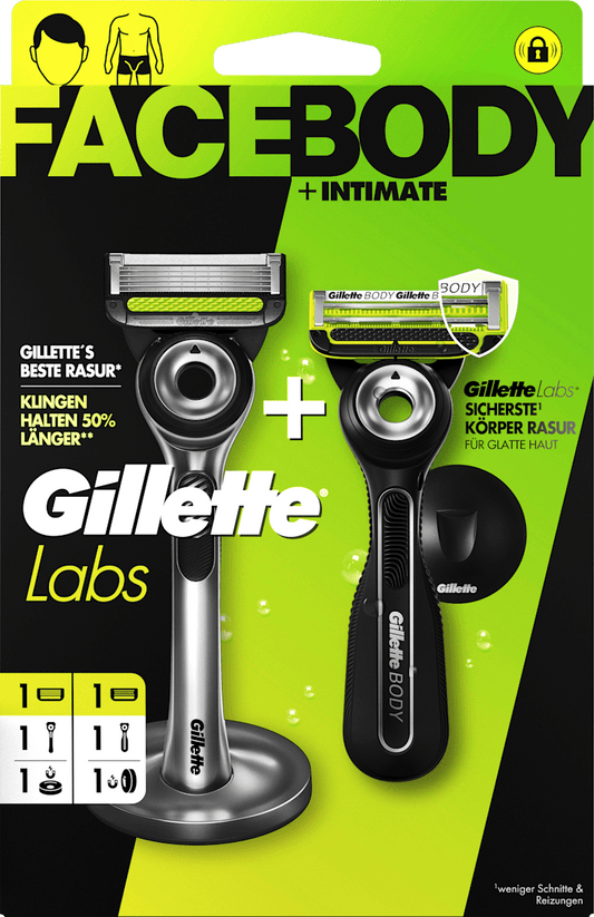 Ensemble de rasoirs Gillette, Duo intime visage et corps Labs, 1 pce