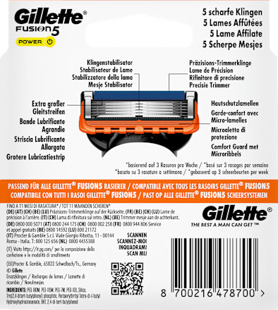 Rasierklingen, Fusion5 Power, 8 St
