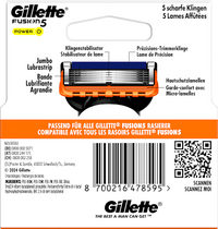 Scheermesjes, Fusion5 Power, 4 stuks