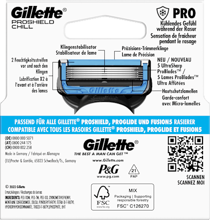 Rasierklingen, ProShield Chill, 4 St