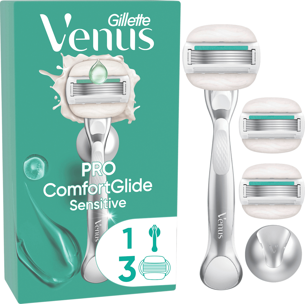 Gillette Venus Rasierer, Pro Comfortglide Sensitive Vorteilspack, 1 St