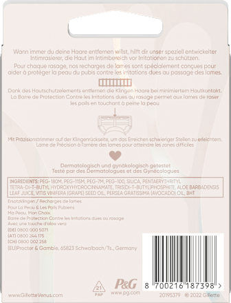 Rasierklingen für den Intimbereich, Aloe Vera, 8 St Gillette Venus