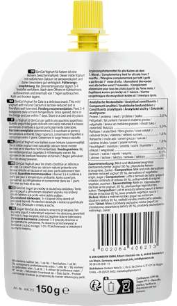 Voedingssupplement voor katten, yoghurt, 150 g