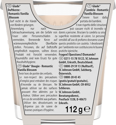 Duftkerze im Glas Romantic Vanilla Blossom 112 g, 1 St glade