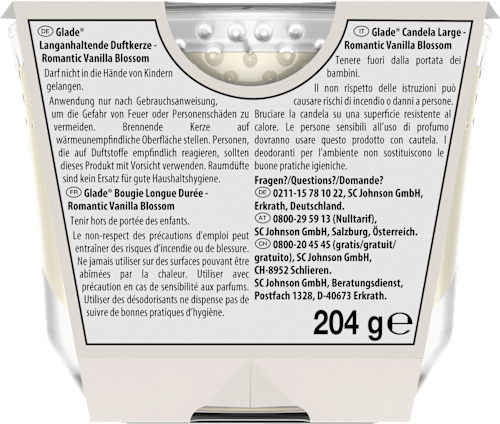 Duftkerze im Glas Romantic Vanilla Blossom 204 g, 1 St glade