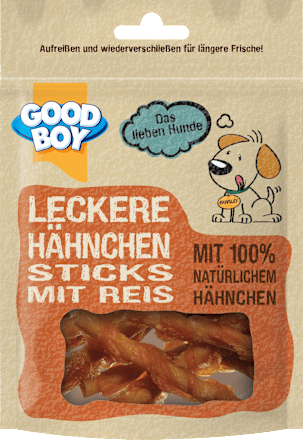 Hundeleckerli Hähnchen Reis-Sticks, Adult, 90 g