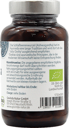 Ashwagandha capsules 90 stuks, 45 g