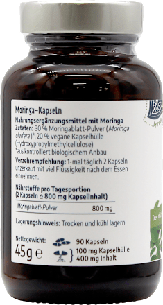 Moringa capsules 90 stuks, 45 g