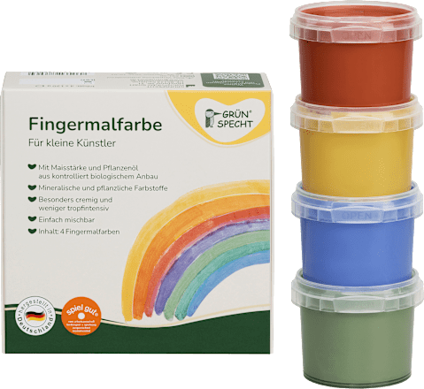Grünspecht Fingermalfarbe Set (4 x 120 g), 1 St