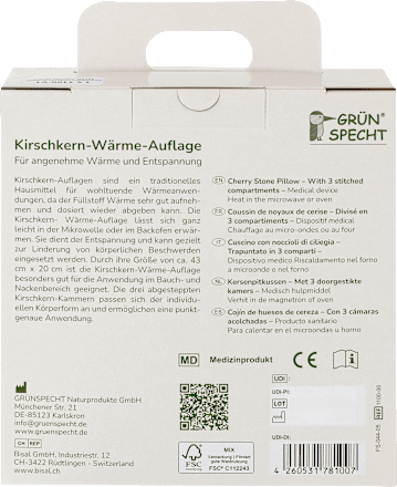 Kirschkern-Wärme-Auflage, 1 St