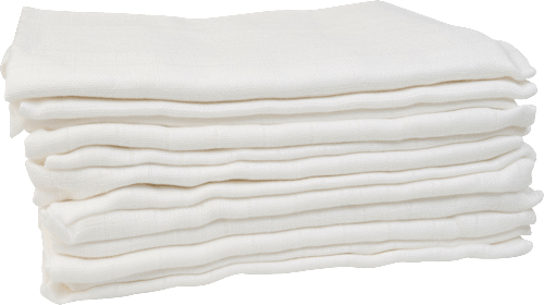 Mousseline luiers, 80x80 cm, wit, 8 stuks