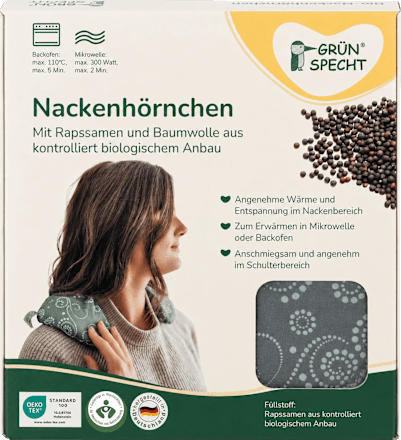 Nackenhörnchen Rapssamen grau-mint, 1 St