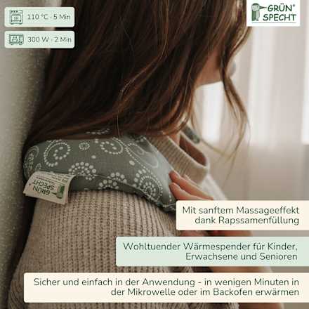 Nackenhörnchen Rapssamen grau-mint, 1 St