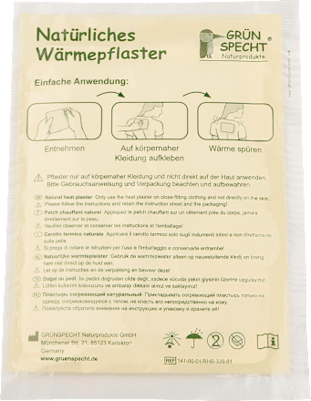 Natürliches Wärmepflaster (10 x 13 cm), 10 St Grünspecht