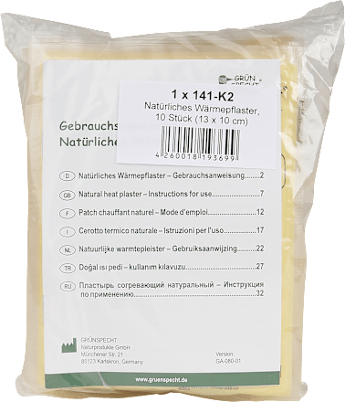 Natürliches Wärmepflaster (10 x 13 cm), 10 St Grünspecht