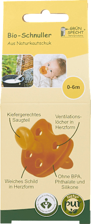 Fopspeen van natuurrubber, maat 1, 0-6 maanden, 1 stuk