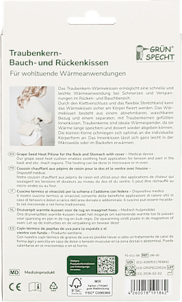 Traubenkern Bauch- und Rückenkissen, 1 St