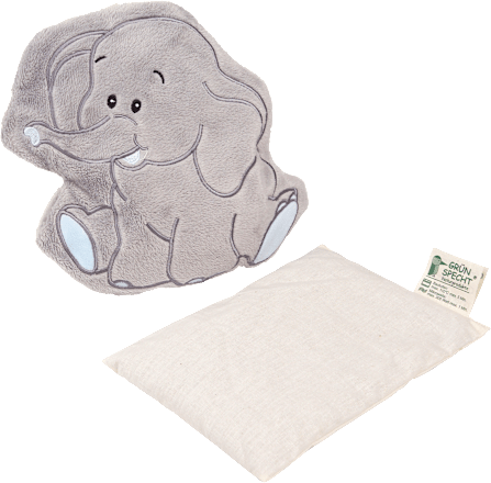 Traubenkern-Kissen Wärmezoo mit Bezug, Elefant, 1 St