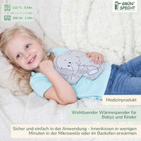 Traubenkern-Kissen Wärmezoo mit Bezug, Elefant, 1 St