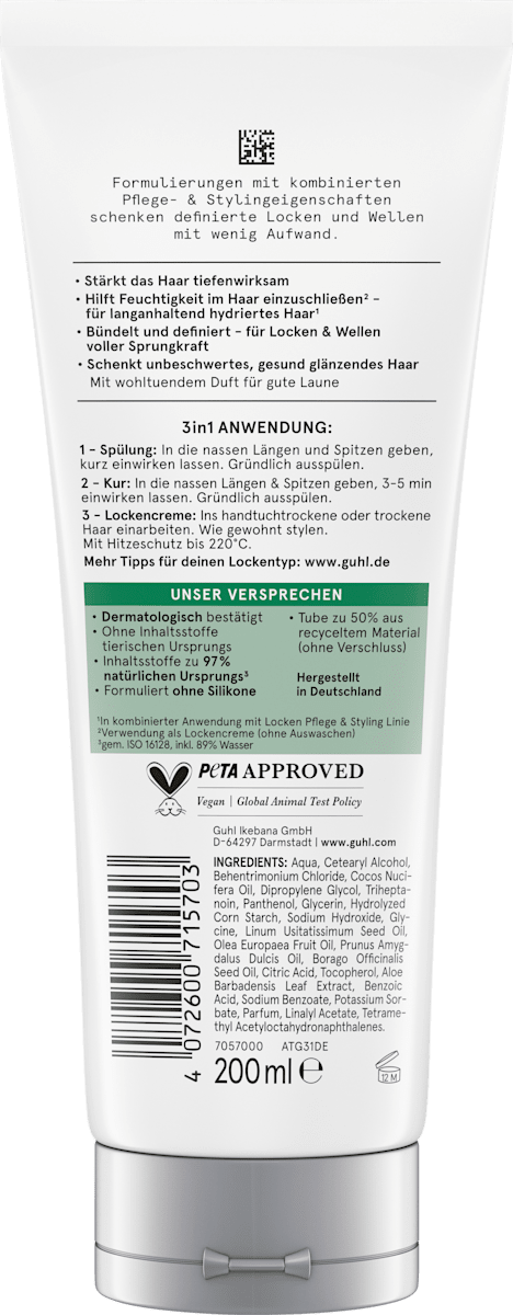 Haarkur, Conditioner & Lockencreme Pflege & Styling 3in1, 200 ml