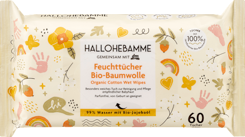 Feuchttücher Baumwolle, 60 St