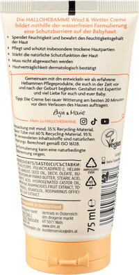 HALLOHEBAMME Wind & Wetter Creme, 75 ml