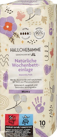 Postpartum maandverband naturel, 10 stuks