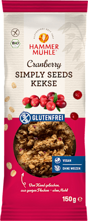 Cranberry Kekse, Simply Seeds, glutenfrei, 150 g