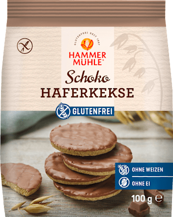 Haferkekse, Vollmilchschokolade, glutenfrei, 100 g