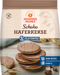 Haferkekse, Vollmilchschokolade, glutenfrei, 100 g