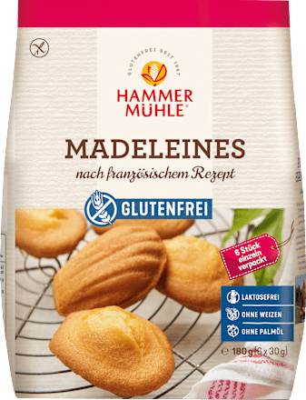 Madeleines, glutenvrij (6 stuks), 180 g