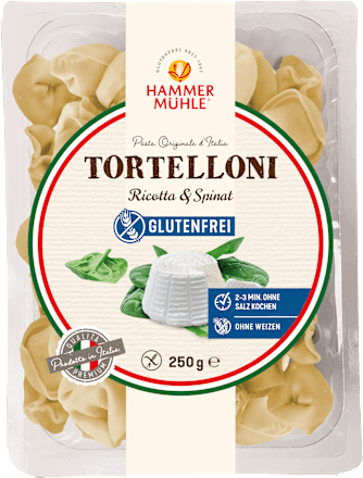 Nudeln, Tortelloni Ricotta & Spinat, glutenfrei, 250 g