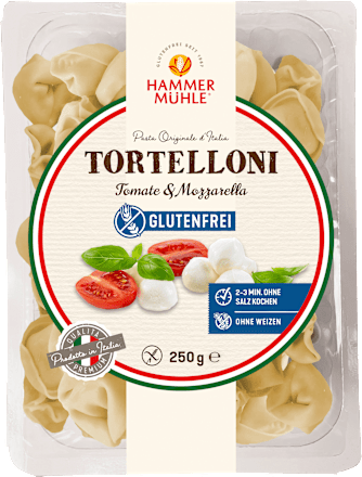 Nudeln, Tortelloni Tomate & Mozzarella, glutenfrei, 250 g