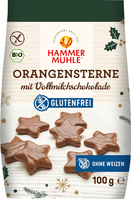 Hammermühle Étoiles d'oranges, chocolat au lait, 100 g