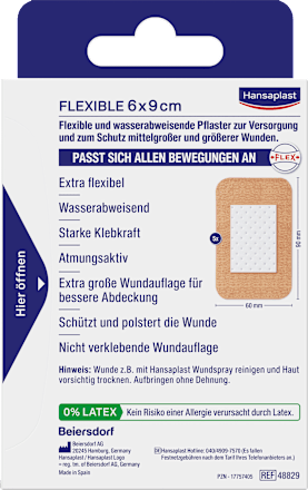 Flexibler Wundverband (6x9 cm), 5 St Hansaplast