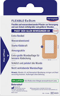 Flexibler Wundverband (6x9 cm), 5 St Hansaplast