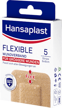Flexibler Wundverband (6x9 cm), 5 St Hansaplast