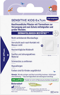 Wundverband Sensitive Kids (6 x 7cm), 10 St