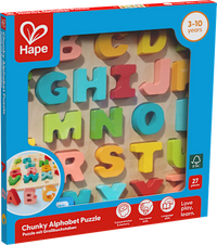 Puzzle aus Holz mit Großbuchstaben ABC, 1 St