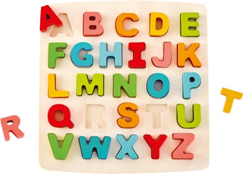 Puzzle aus Holz mit Großbuchstaben ABC, 1 St