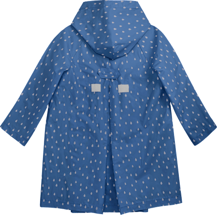 Regencape kinderen blauw met druppels, 1 stuk