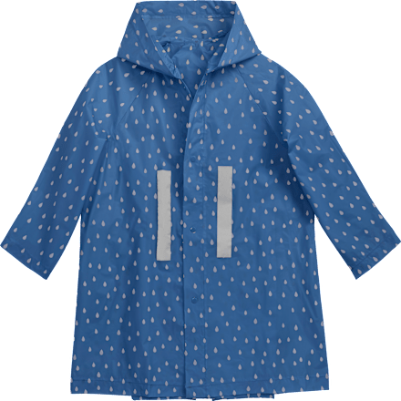 Regencape kinderen blauw met druppels, 1 stuk
