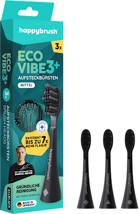 Aufsteckbürsten Eco Vibe 3+ all black, 3 St