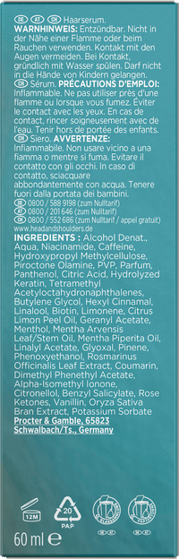 head&shoulders Sérum pour le cuir chevelu Derma x Pro Density Booster, 60 ml