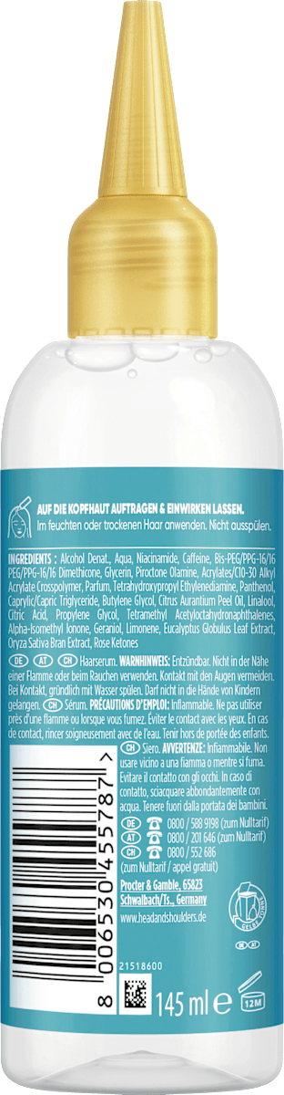 head&shoulders Leave-In Serum Derma x Pro Kopfhaut Feuchtigkeitspflege, 145 ml