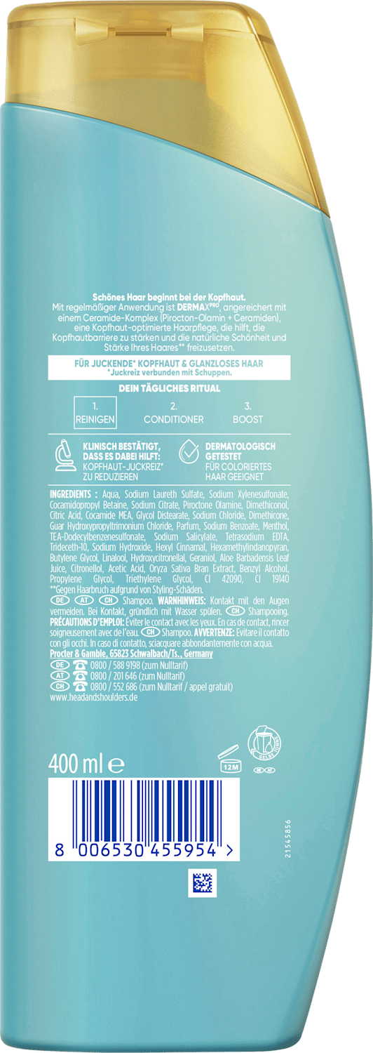 head&shoulders Shampooing Derma x Pro Soin apaisant, 400 ml